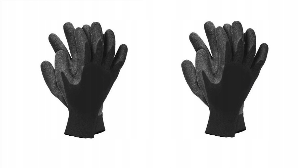 Werkplaats Handschoenen Grijs/Zwart XL - 2 paar, Rubber Gecoat