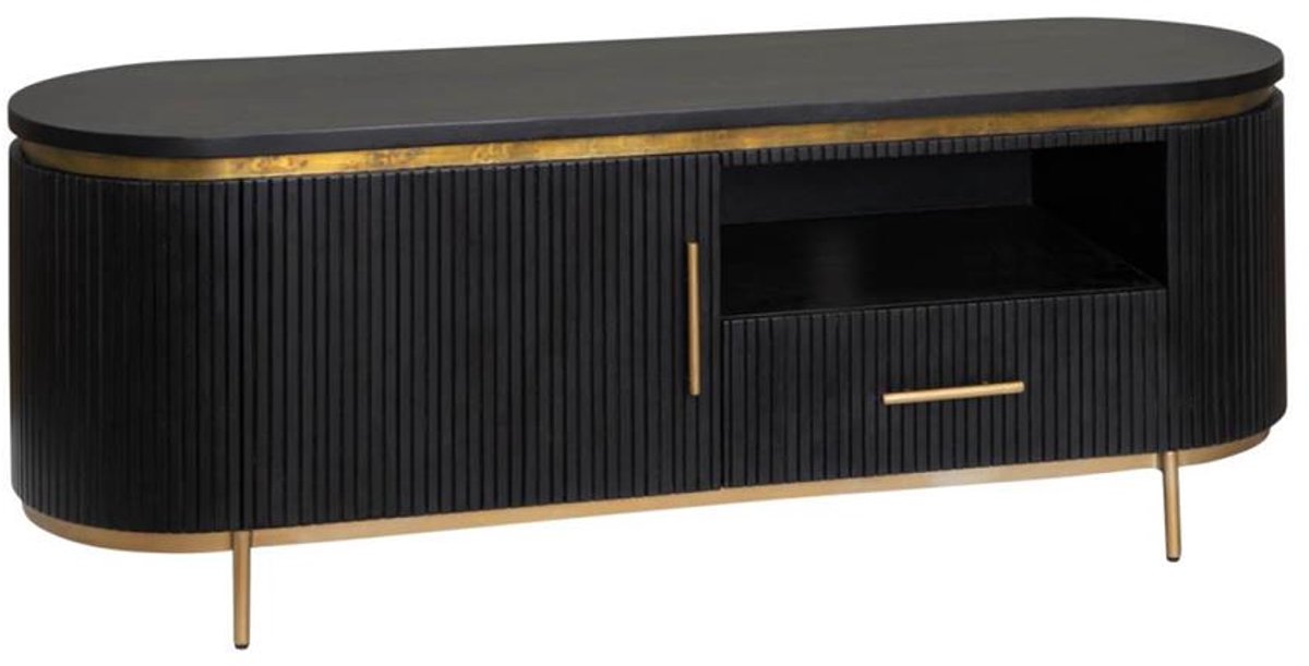 Tower Living Tv-meubel Rivello - Zwart Hout - 150x45x55cm