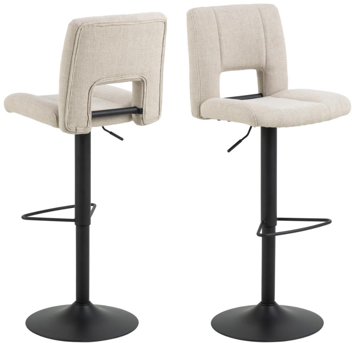 Giga Living Barkruk Wistad - Beige Stof - Zithoogte 83cm - Set van 2