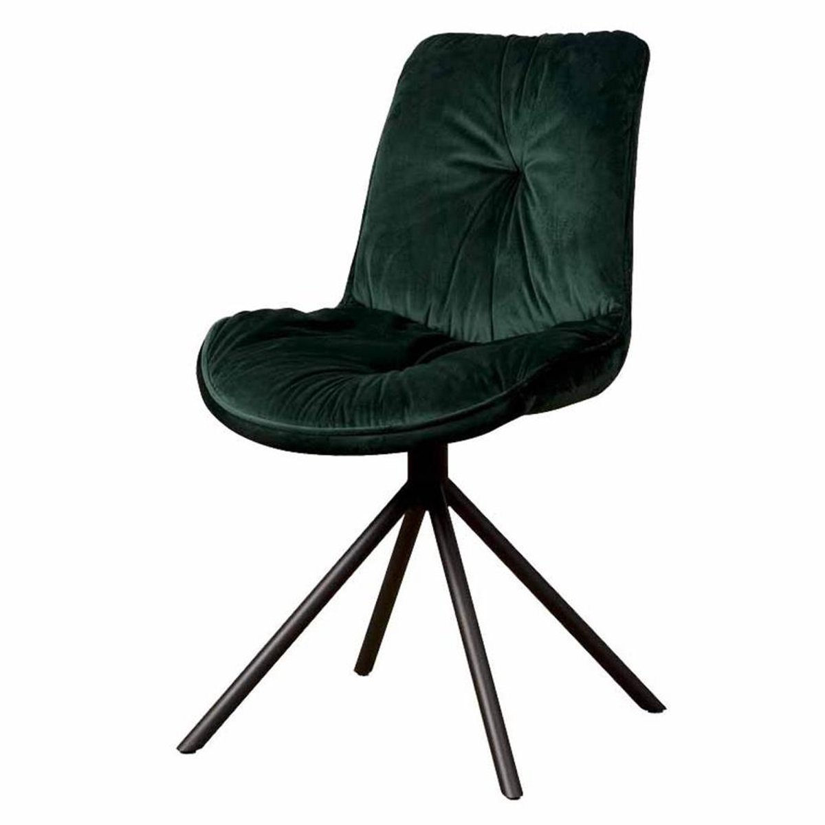 Tower Living Eetkamerstoel Palma - Groen Stof - 63x51x88cm