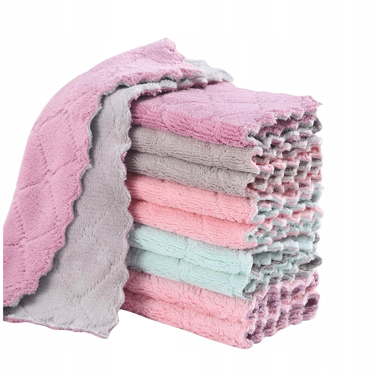 Set van 10 Microvezeldoekjes 25x25 cm - Kleurrijk en Absorberend