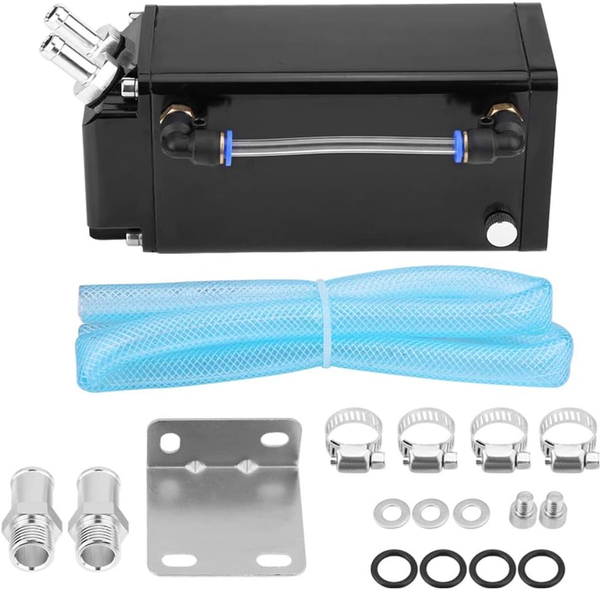 Olieopvangtank vierkant - gefreesd aluminium - zwart - optimale motorbescherming - ShopVlot