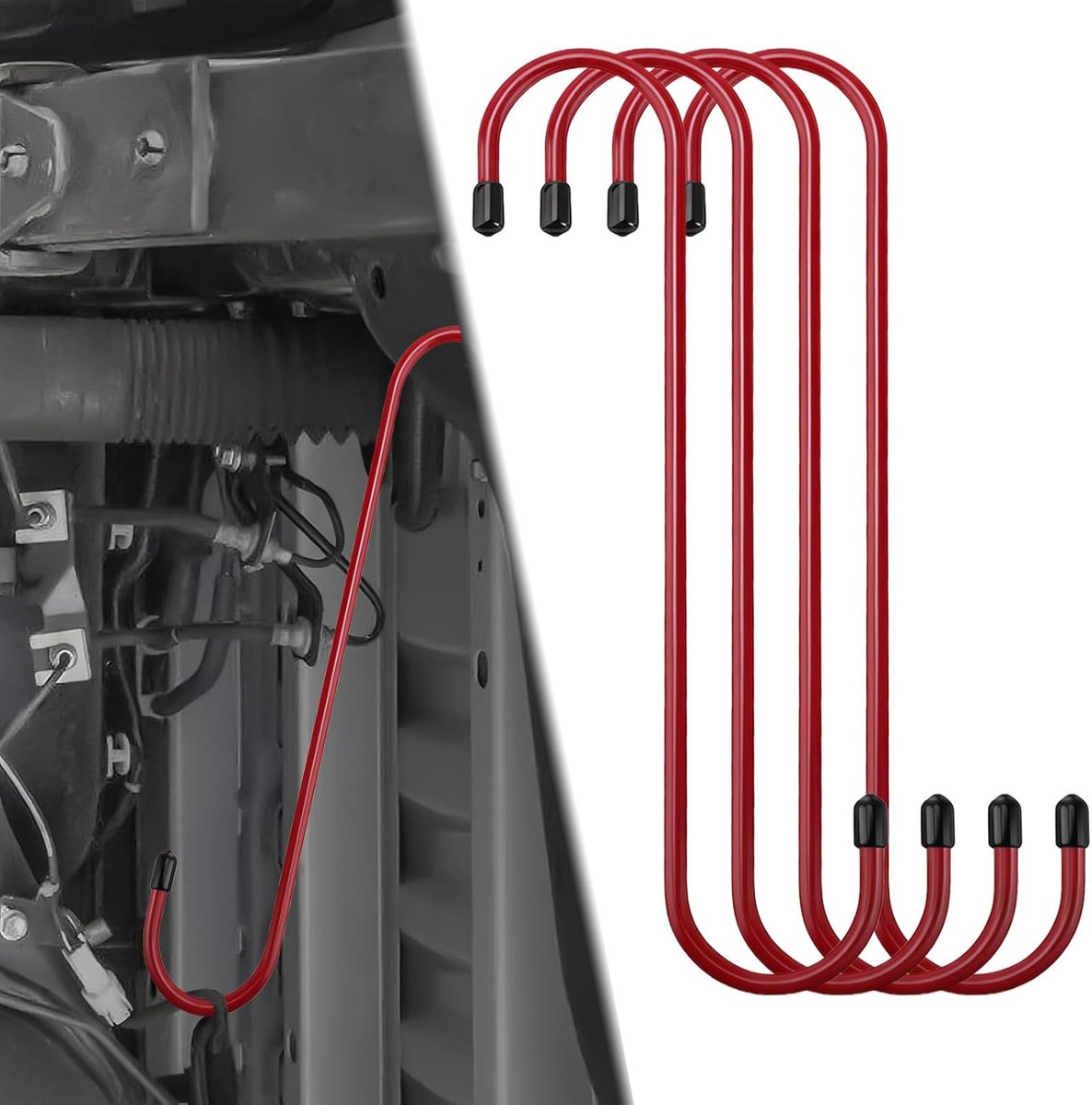 Caliper hooks 4 stuks - S-vormige haken - met rubberen tips - ideaal voor remklauwen - ShopVlot