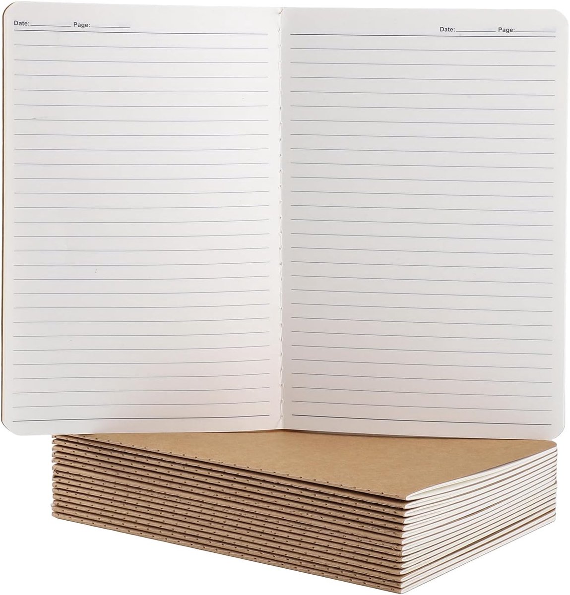 Notitieboek A5 - Kraft Cover - Lijntjes - Ideaal voor onderweg - ShopVlot