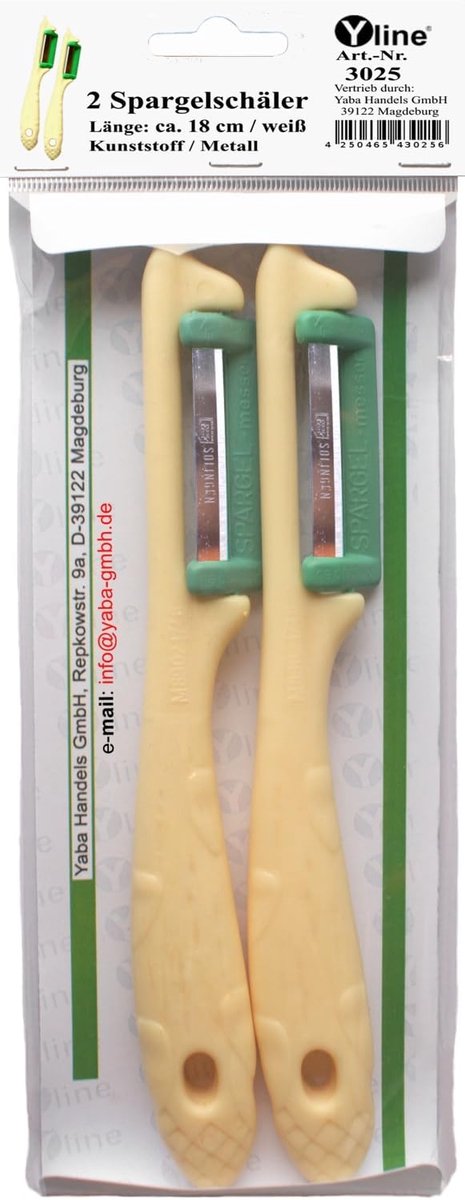 2 asparagus dispillers "Blade Solingen" (white) vegetable, fruit and asparagus dispeller in SB Pack, 3025 - ShopVlot