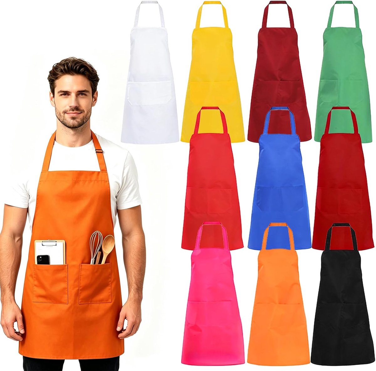 Keukenschorten 10 stuks - Creatieve vrijetijdsschorten - Verstelbaar - Perfect voor koken en knutselen - ShopVlot