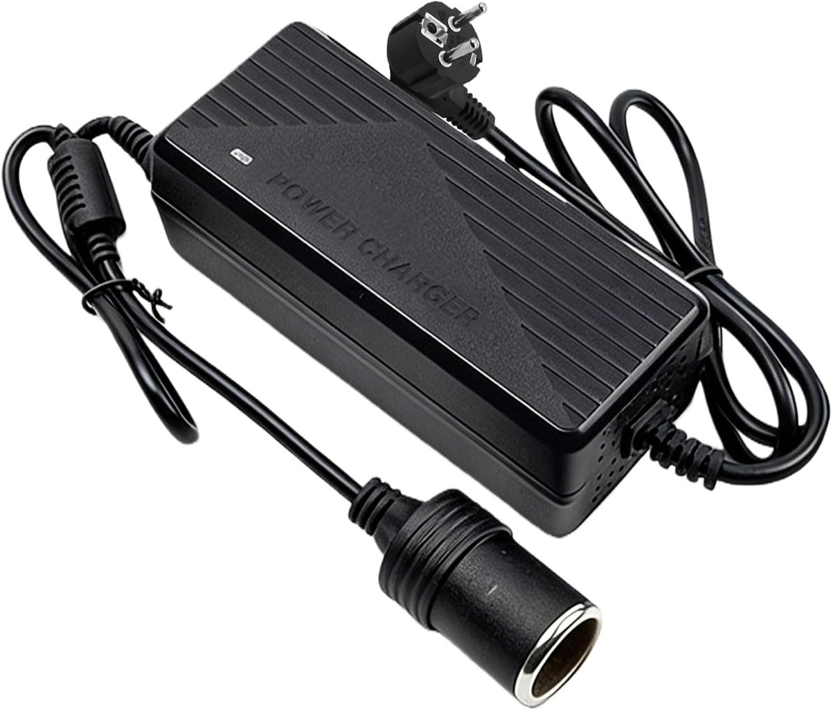 Autoadapter 230V naar 12V - 15A/180W - Stroomomzetter - Veilig gebruik voor koelbox - ShopVlot