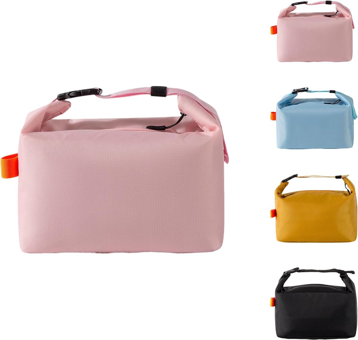 Geïsoleerde lunchtas met dikke aluminiumfolie-voering – Lekvrije thermische bentotas voor werk, school en picknicks – Ruime koel-/warmhoudtas – Inclusief verstelbare schouderriem – Geschikt voor alle leeftijden – Roze