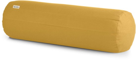 basaho Yoga Bolster - Biologisch Katoen (OCS Gecertificeerd) - Boekweitdoppen - Afneembare Wasbare Hoes (Mosterd) - ShopVlot — afbeelding 5