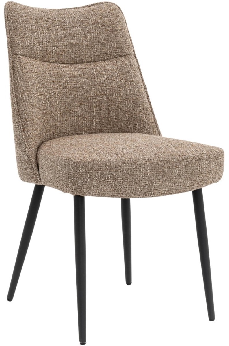 DÉJA Living Eetkamerstoel Meau - Taupe/Zwart - Zithoogte 47cm - Set van 2