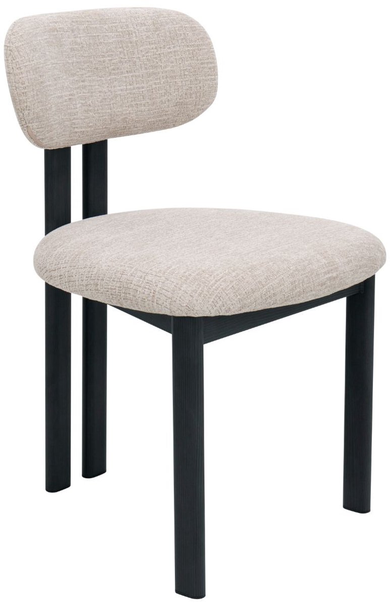 Giga Meubel Eetkamerstoel Noor - Beige/Zwart - 51x53x81cm - Set van 2