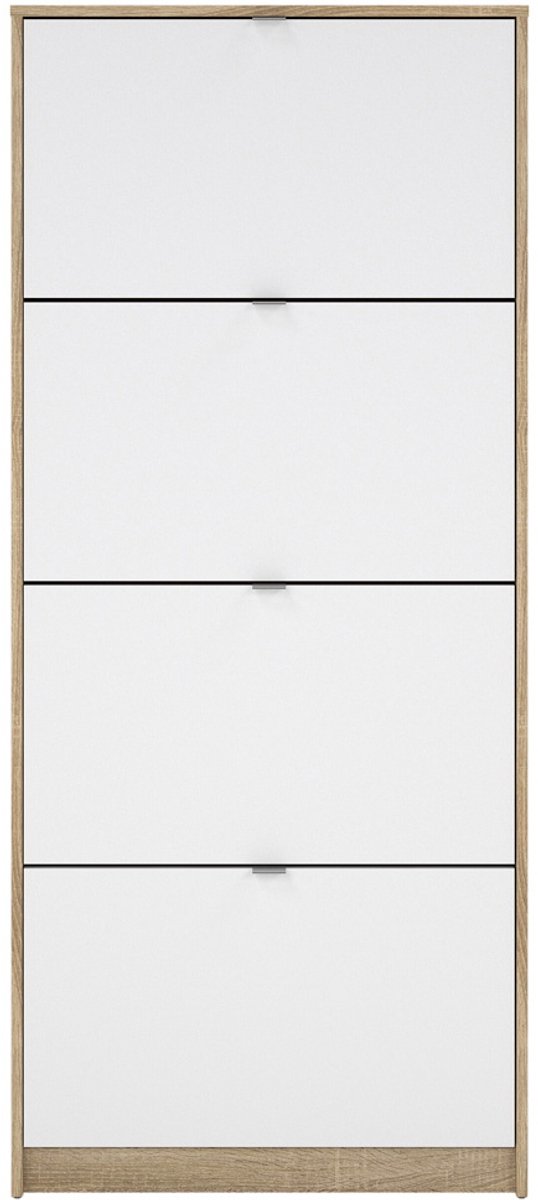 Giga Living Schoenenkast Shoes - Wit/Naturel Hoogglans - 70x24x162cm