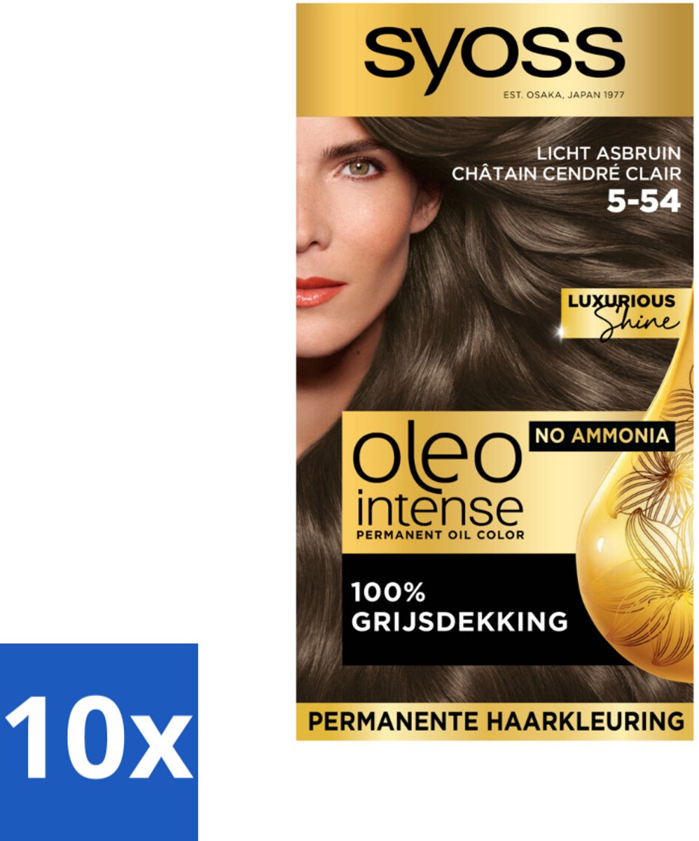Syoss Oleo Intense - Haarverf - 5-54 - Licht Asbruin - 115ml x 10