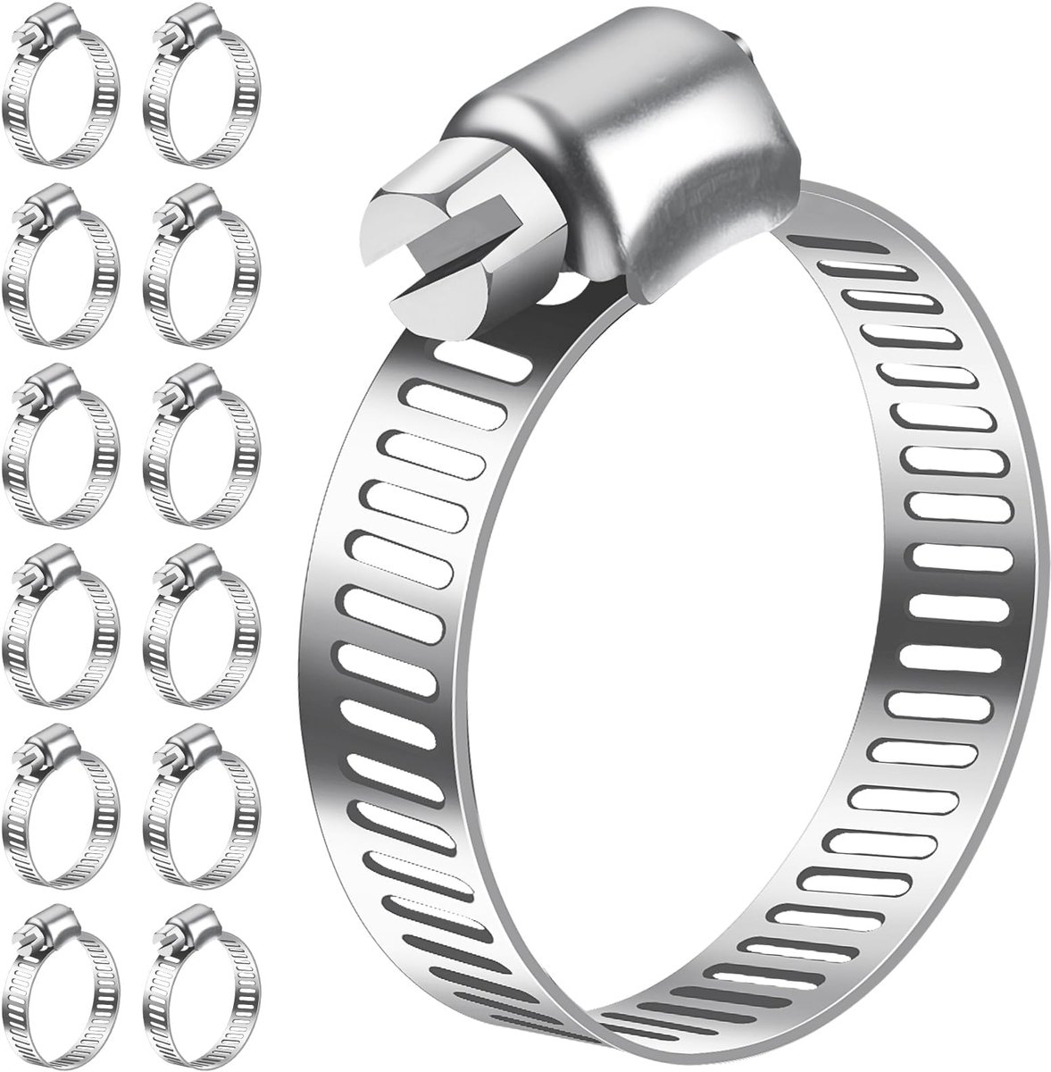 slangklemmen 19-29mm - roestvrij staal 304 - verstelbare schroefklemmen - ideaal voor zwembad- en tuinslangen - ShopVlot