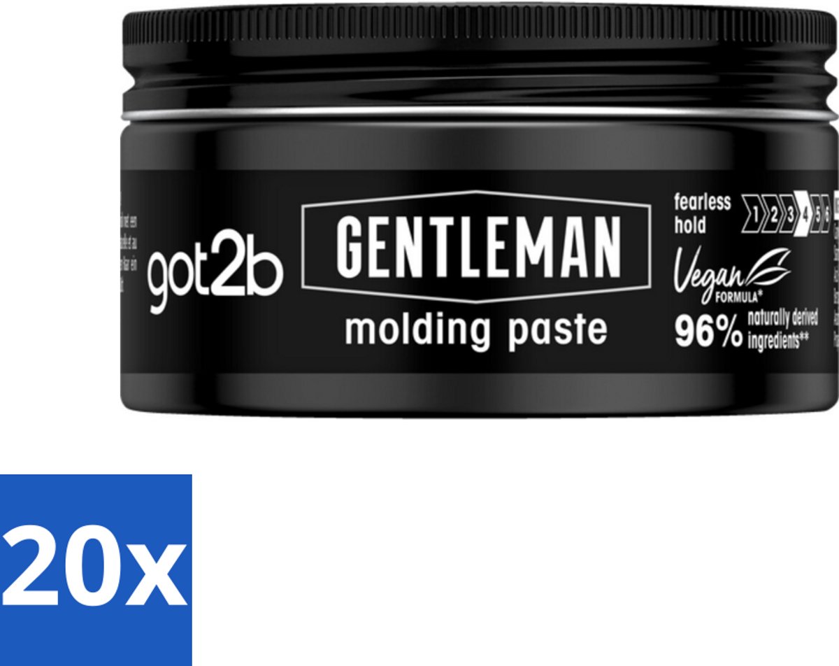 20 x Got2B - Molding Paste - Gentleman - 100 ml - Molding Paste Voor Mannen - Stijlvol Haar - Natuurlijke Finish - Hold Voor Haar - Verzorgd Haar