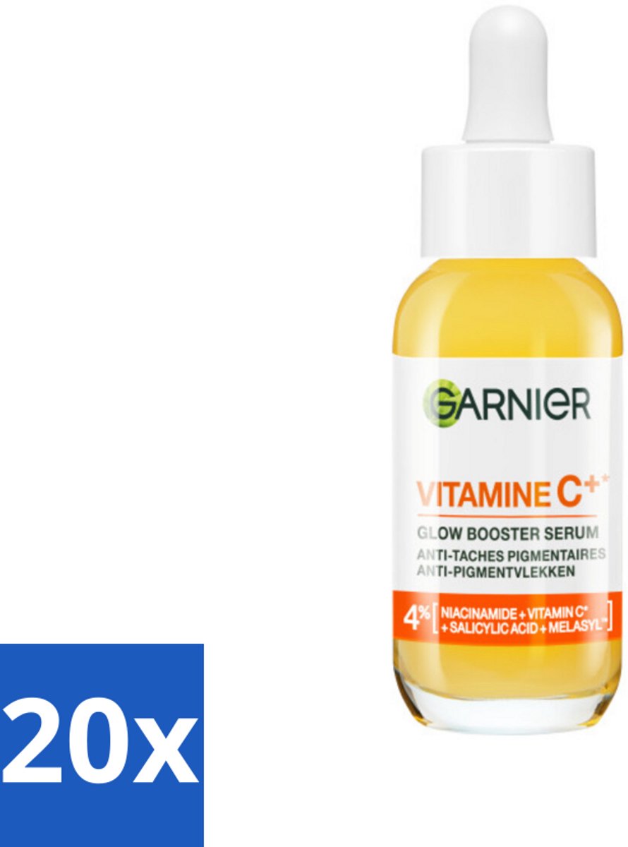 20 x Garnier - SkinActive - Serum - Vitamine C - Tegen Pigmentvlekken - Niacinamide & Salicylzuur - 30 ml - Vitamine C Serum - Pigmentvlekken - Huidverzorging - Stralende Huid - Niacinamide