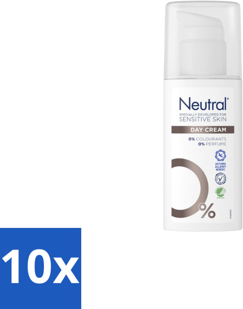 10 x Neutral - Dagcrème - Gevoelige huid - Parfumvrij - 50 ml - Gevoelige Huid Crème - Dagcrème - Parfumvrij Crème - Hydraterende Crème - Gevoelige Huid Verzorging