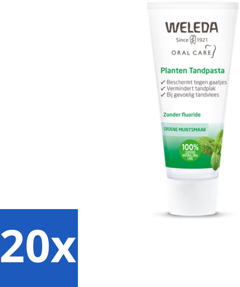 20 x WELEDA - Planten tandpasta - 75 ml - Natuurlijke Tandpasta - Tandvlees Kalmeren - Tandvlees Versterken - Kamille Extract - Mirre