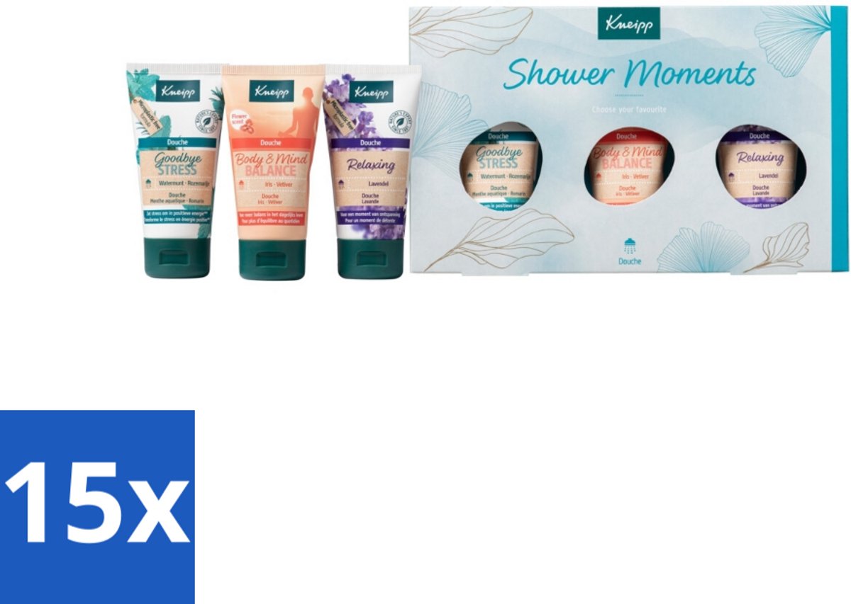 15 x Kneipp - Shower Moments Geschenkset - Kneipp Shower Moments - Douchegel Geschenkset - Natuurlijke Etherische Oliën - Ontspanning Onder De Douche - Huidverzorging
