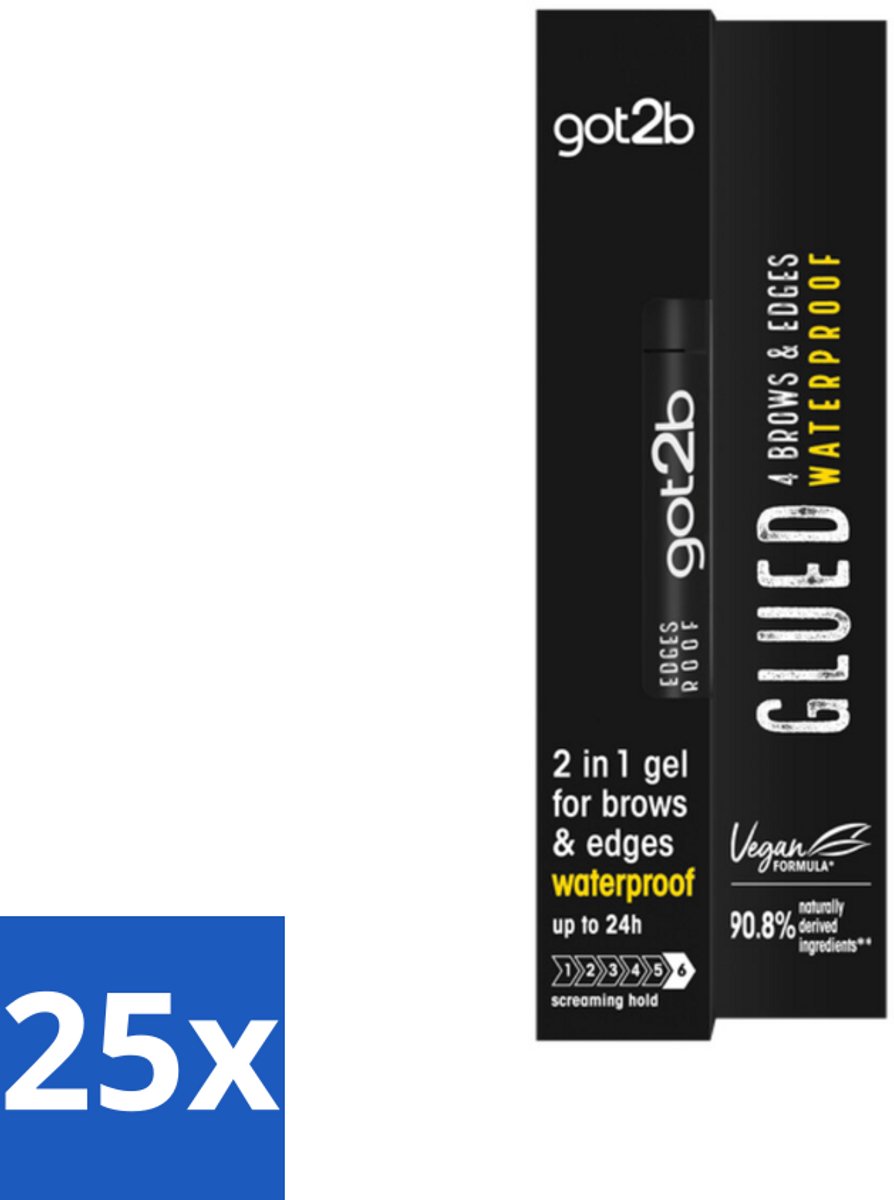 25 x Got2B - Wenkbrauwgel - 4 Brows & Edges Waterproof Transparant - 16 ml - Wenkbrauwgel - Waterdicht - Strakke Brows - Babyhaartjes - Hold