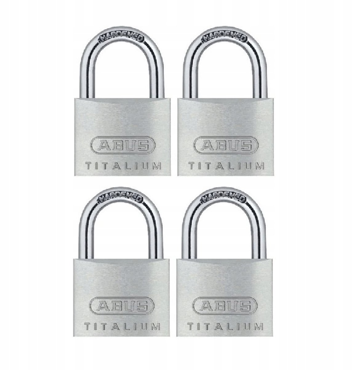 ABUS Titalium 64TI/30 Set: 4 Hangsloten met 1 Sleutel