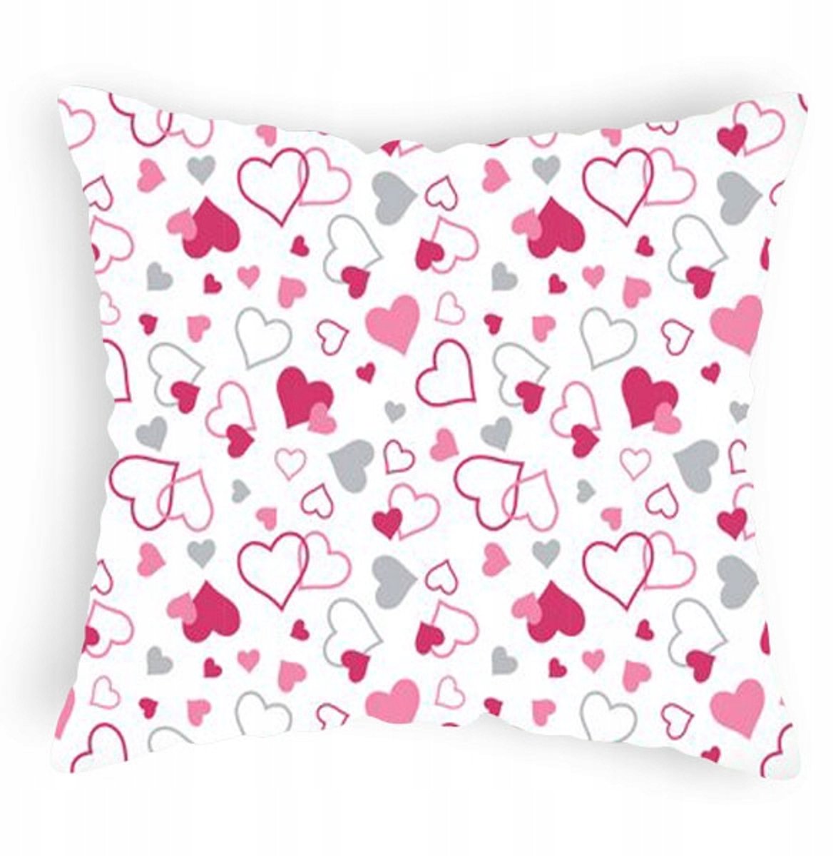 Katoenen kussensloop 70x80 cm met roze hartjesprint