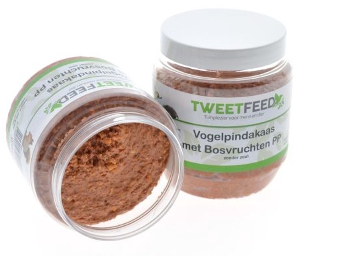 Tweetfeed Vogelpindakaas Bosvruchten 350 gram PP 12 stuks