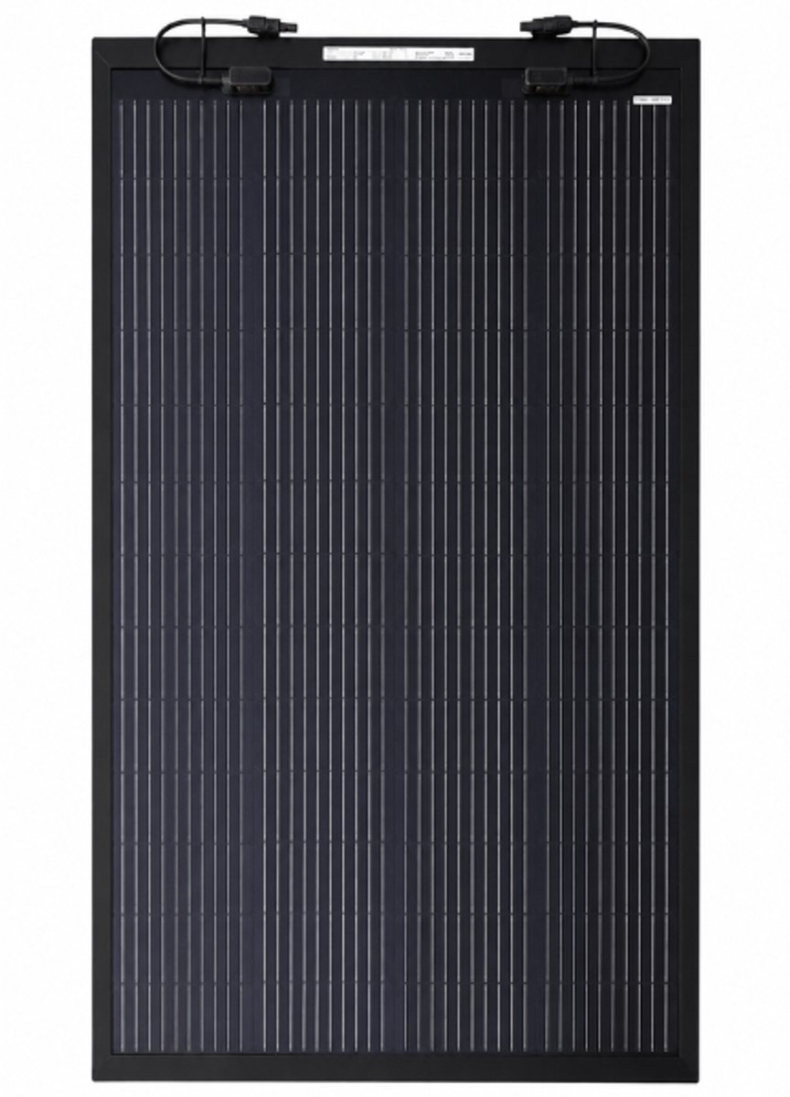 JaDaStroom Vast Zonnepaneel 200Wp – Lichtgewicht 6,3 kg – Met Voorgemonteerde Montagespoilers – Camper Caravan Boot Bestelwagen Vrachtwagen - Ultradun Slechts 12 mm Hoog