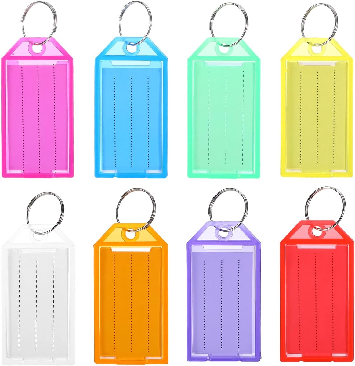 Keychain Writeable, Keychain with Labels, 8 Colours Labels for Writing On Key Tags Key Tags Key Tags for Keys - ShopVlot