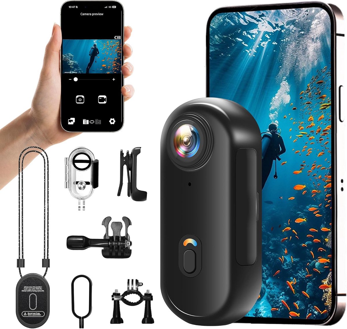 Mini Action Cam 1080P, bodycam lichaamscamera, mini wifi, vlog camera - ShopVlot