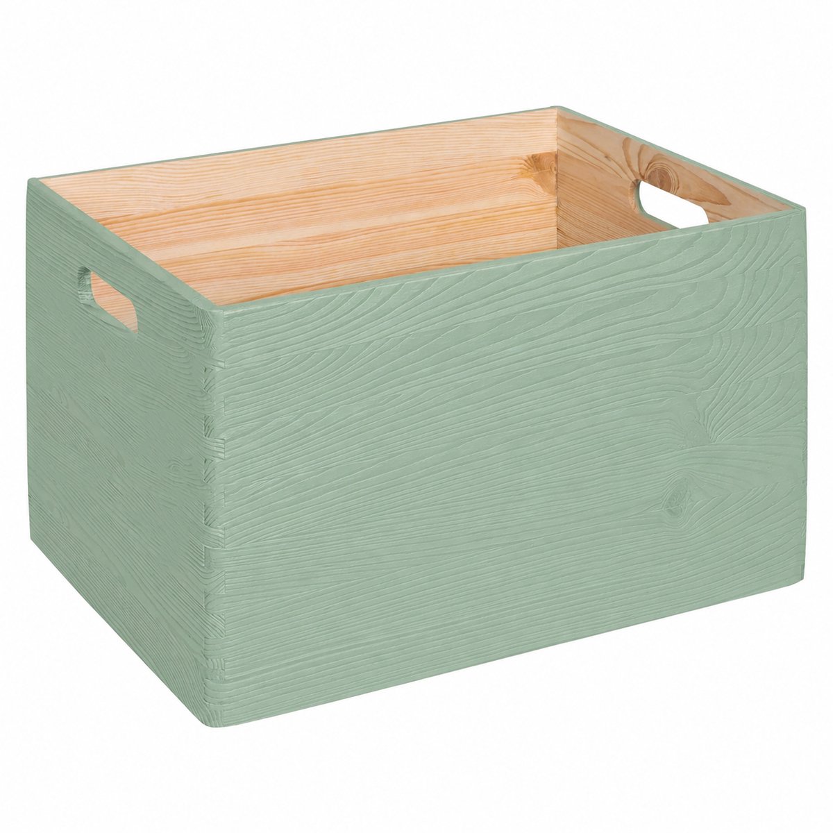 HAUDT® KIM MAXI open TIJM houten stapel kist - 39,5 x 29,5 x 23 cm - houten opberger - opbergkist - stapelkist