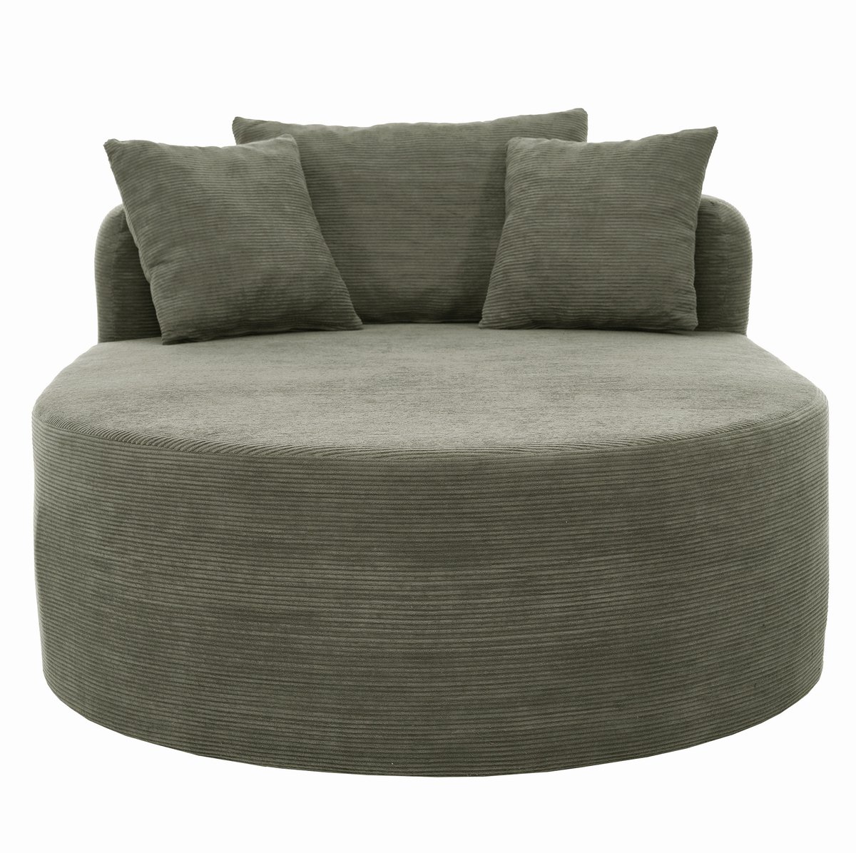 Fauteuil - Ovaal Relaxfauteuil Van Cordstof - Montagevrij - Extra Diepe Zit Voor Woonkamer, Slaapkamer En Lounge - Groen