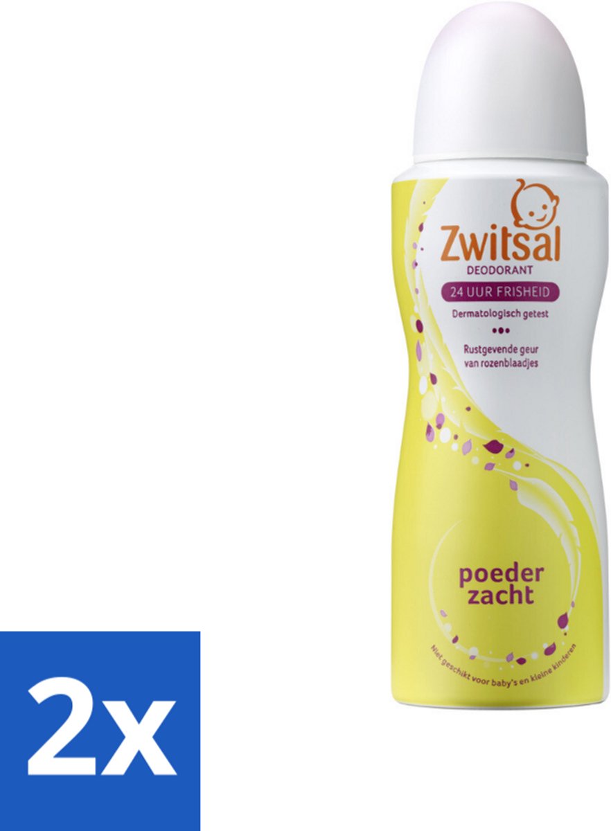 Zwitsal - Deodorant - Poederzacht - Voor Volwassenen - 100 ml - Voordeelverpakking - 2 stuks
