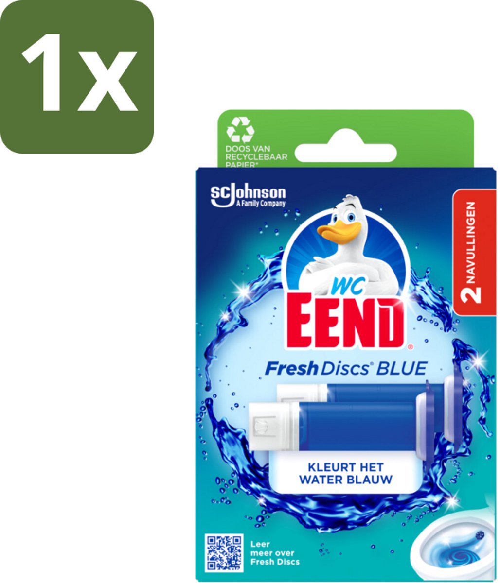 WC Eend - Fresh Discs Coloring Blue - Duo Navulling - Kleurt Water Blauw & Verfrist - 72 ml - 1 stuk