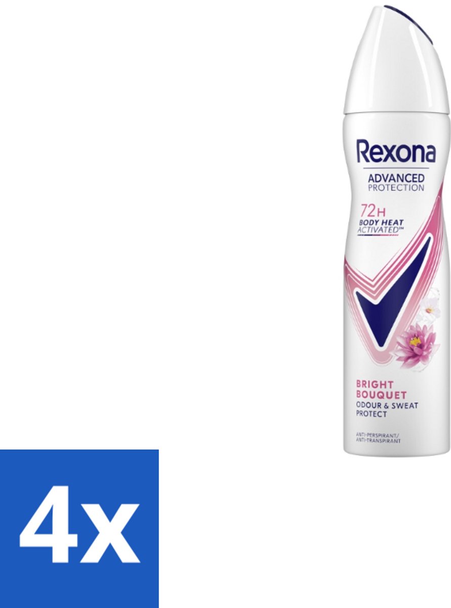 Rexona - Deodorant Spray - Advanced Protection Bright Bouquet - Langdurige Frisheid - 150 ml - Voordeelverpakking - 4 stuks