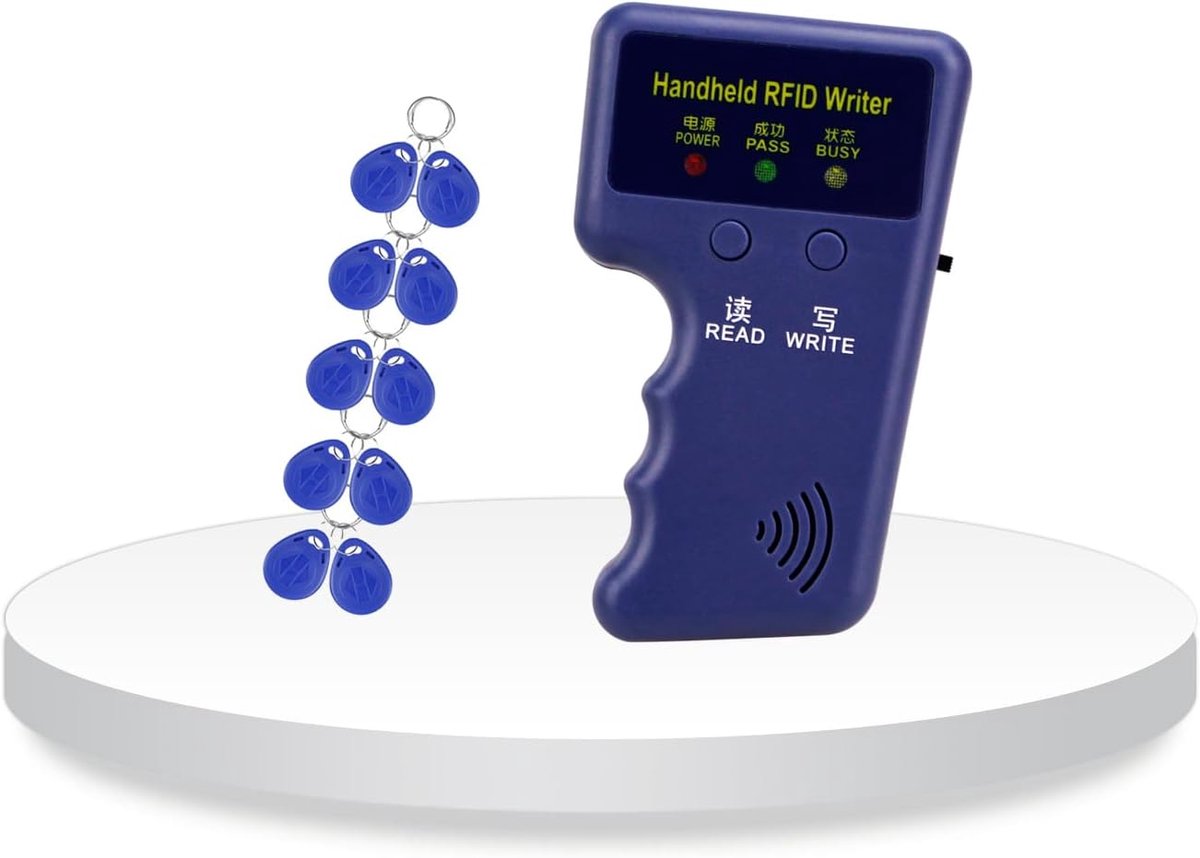 Handheld 125KHz RFID Duplicator - Inclusief 10 Schrijfbare Sleutelhangers - Handzaam en Eenvoudig in Gebruik - ShopVlot