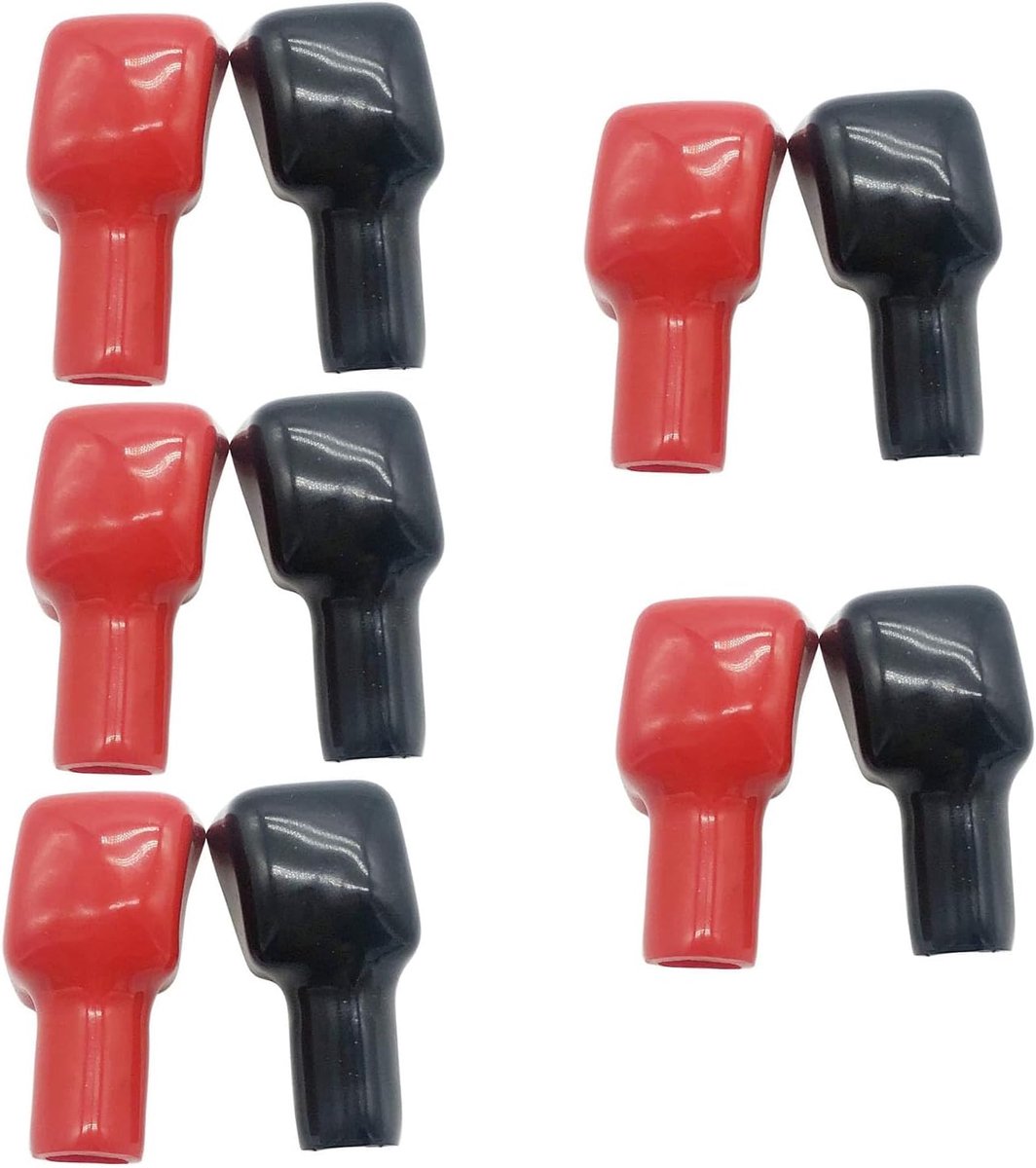 Batterijklem-afdekkingen 10 stuks - Rood & Zwart - Uitstekende isolatie - Bescherming voor voertuigen - ShopVlot