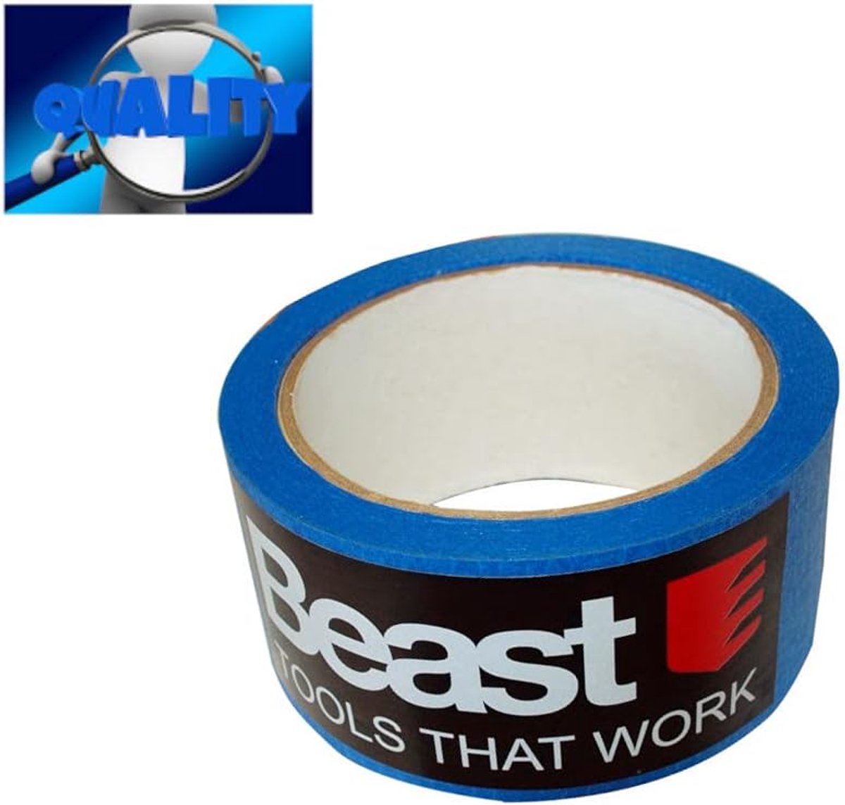 Afplaktape 48 mm x 50 m - Blue Shark - 80 °C - UV-bestendig - Ideaal voor schilderwerk - ShopVlot