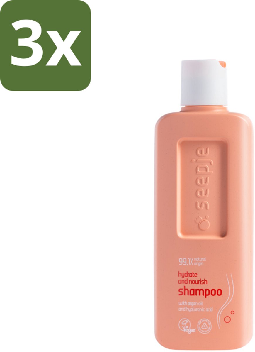 Seepje - Hydrate & Nourish Shampoo - Intense Hydratatie voor Gezond Haar - 300 ml - Bulkverpakking - 3 stuks