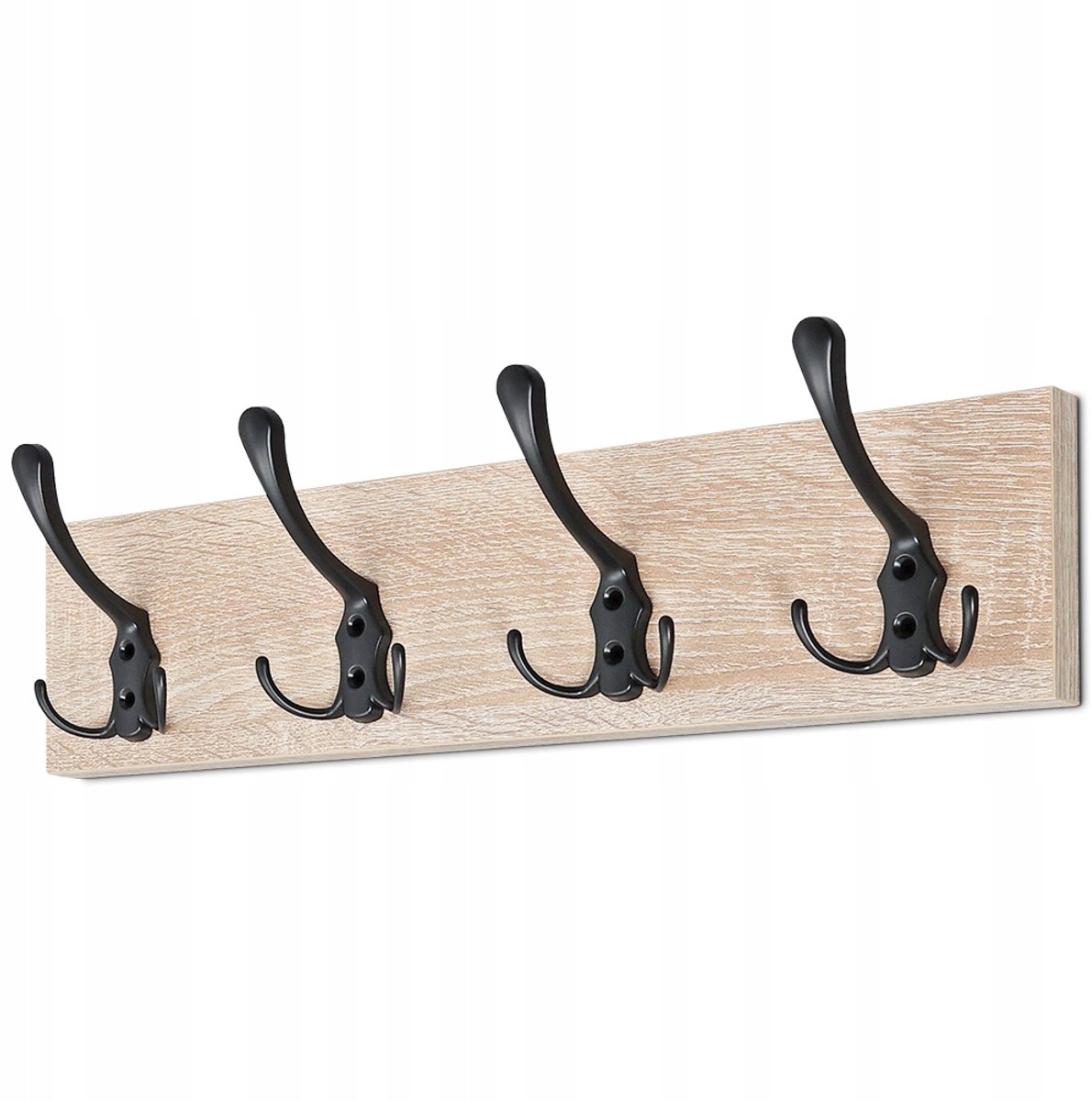 Klassieke Wandkapstok met 4 Haken - Dressoir Hout