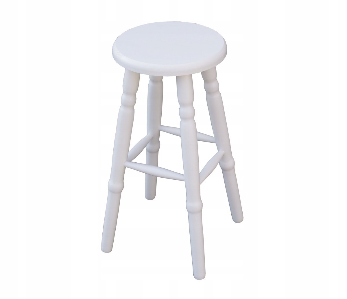 Houten Bar Kruk Wit 62 cm - Massief Grenen, handgemaakt