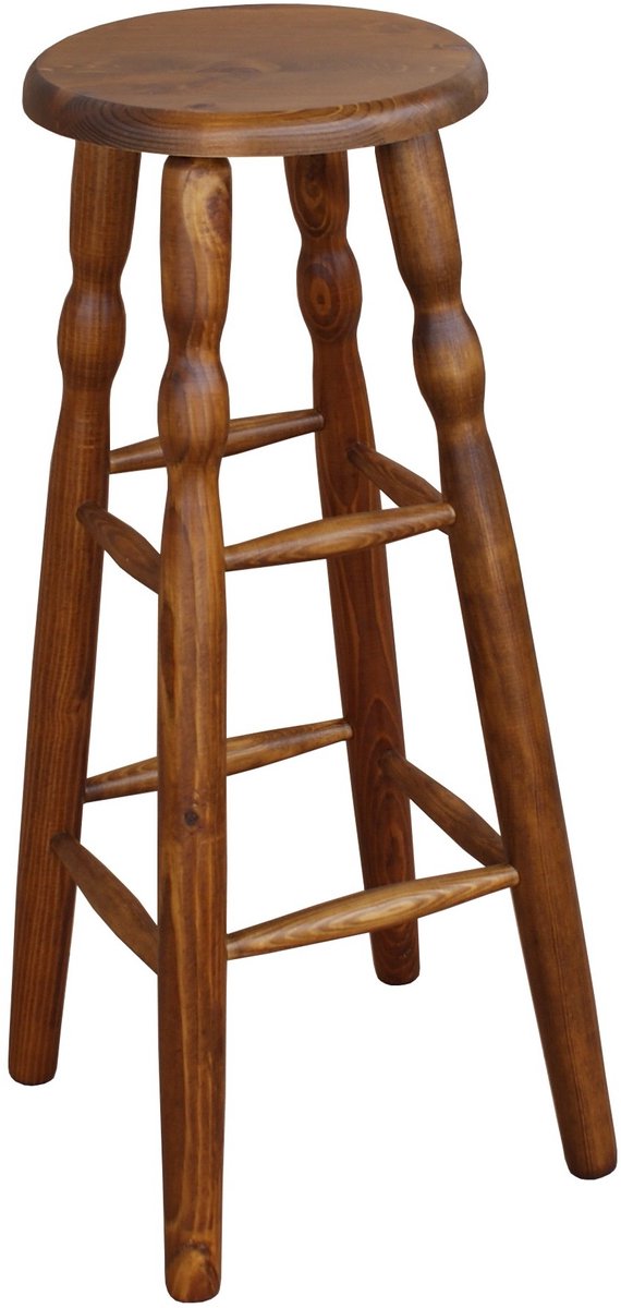 Metdrew Houten Bar Kruk 80cm Hoog, Rustiek Eiken Kleur