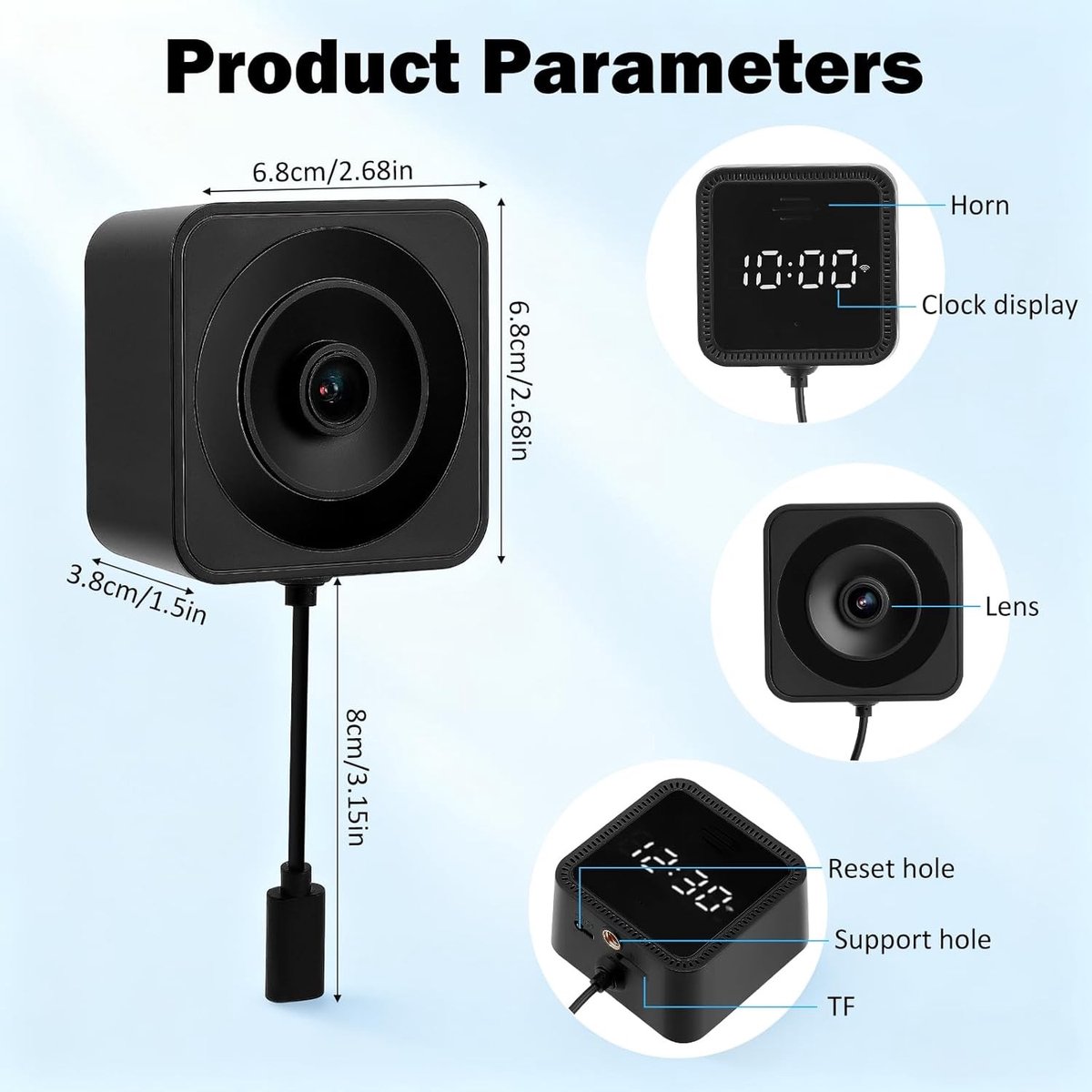 WLAN Bewakingscamera voor Binnen - Zwart - Mini Spioncamera met Nachtzicht en 2K Helderheid - Voor Camerabewaking