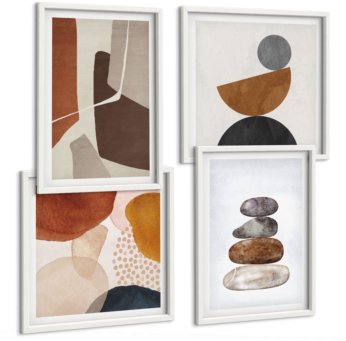 Tulup 4-Delige Schilderij Set - Abstracte schilderijen, moderne decoraties - 40x40 en 40x60 - Decoratieve Schilderijen - Wanddecoratie - Hal - Stijlvolle Muurdecoratie