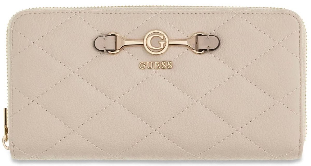 GUESS portemonnee Frances SLG Large Zip Around Wallet Bone beige
