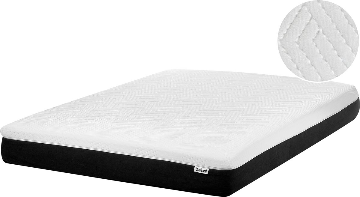 Beliani TREASURE - Schuimmatras stevig - Zwart/Wit - 140 x 200 cm - Latex