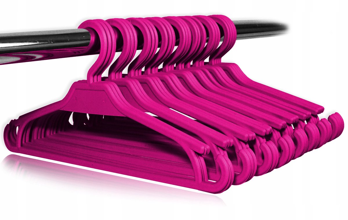Merkloze Kinderkledinghangers - Fucsia - Set van 25