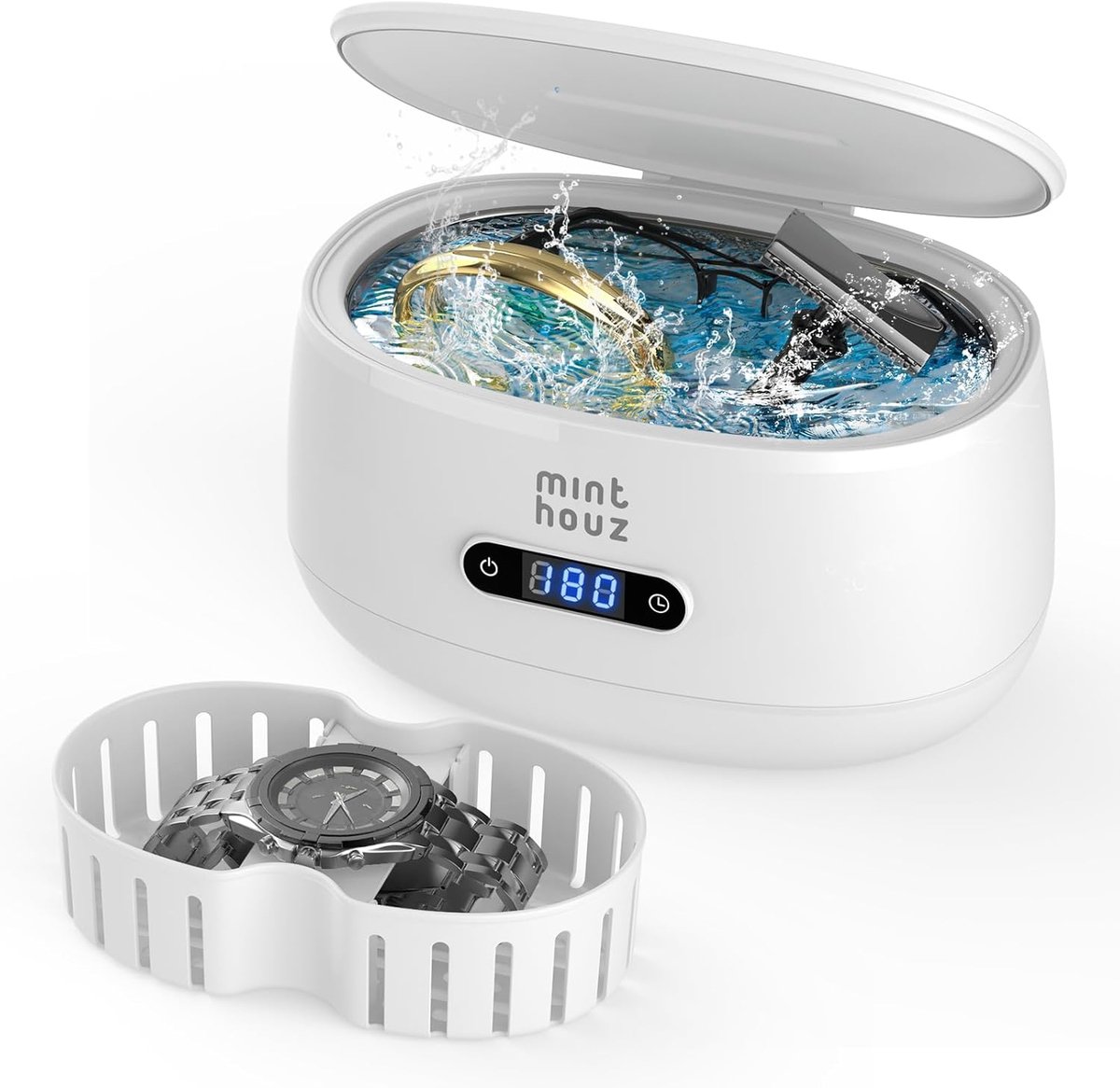 Ultrasone sieradenreiniger 48KHz - voor sieraden, brillen en ringen - dieptereiniging - eenvoudig in gebruik