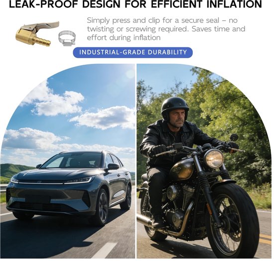Luchtconnector 2 Stuks 6mm Autoventil met Franse Ventieladapter — afbeelding 3