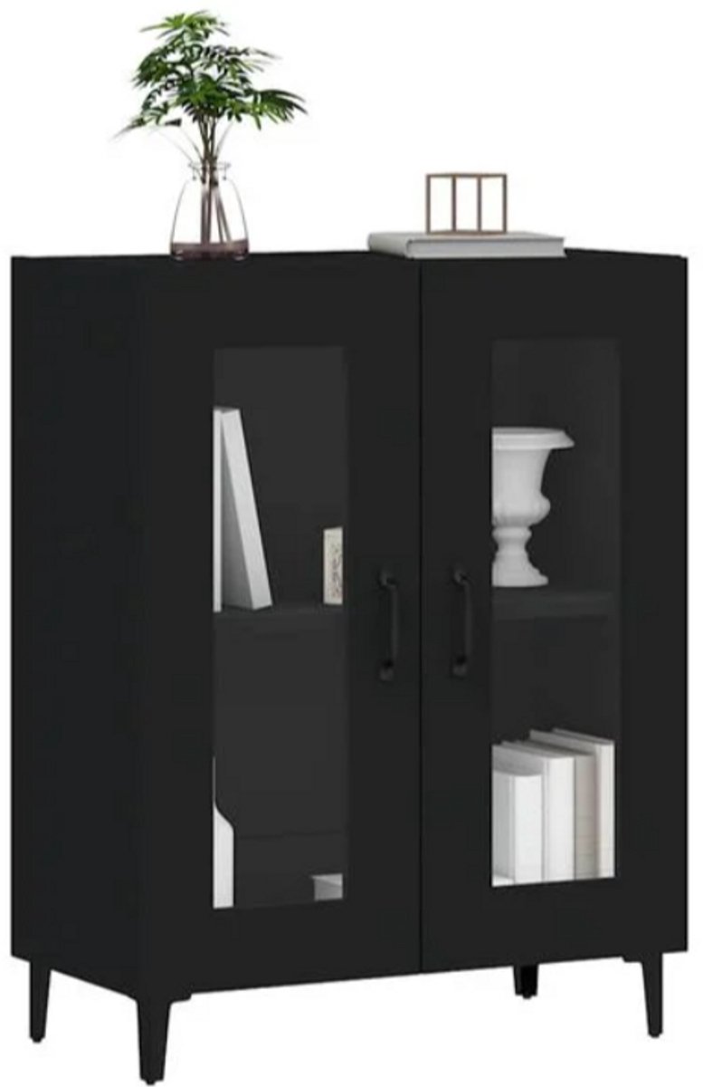 vida xl Dressoir 69,5x34x90 cm bewerkt hout zwart